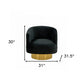 31" Black And Gold Velvet Barrel Chair