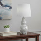 20" White Table Lamp With White Globe Shade