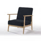 24" Black And Brown Upholstered Arm Chair