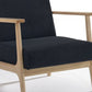 24" Black And Brown Upholstered Arm Chair