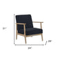 24" Black And Brown Upholstered Arm Chair