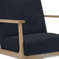 24" Black And Brown Upholstered Arm Chair