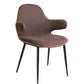 23" Brown And Black Upholstered Arm Chair