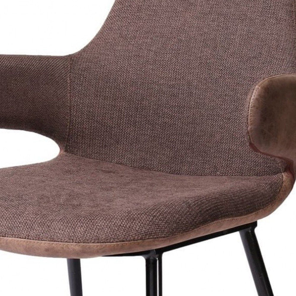 23" Brown And Black Upholstered Arm Chair