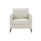 34" Cream And Gold Upholstered Arm Chair