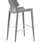 Set of Two 30" Gray Faux Leather And Steel Low Back Bar Height Bar Chairs