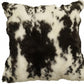 18" X 18" Black And White Rabbit Zippered Natural Fur Animal Print Throw Pillow