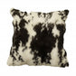 18" X 18" Black And White Rabbit Zippered Natural Fur Animal Print Throw Pillow