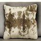 18" X 18" Brown And White Rabbit Zippered Natural Fur Animal Print Throw Pillow
