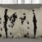 12" X 20" Black And White Rabbit Zippered Natural Fur Animal Print Throw Pillow