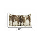 12" X 20" Brown and White Throw Pillow