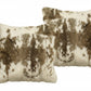 Set of Two 18" Brown and White Throw Pillows