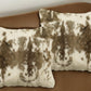 Set of Two 18" Brown and White Throw Pillows