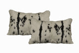 Set of Two 12" X 20" Black and White Throw Pillows