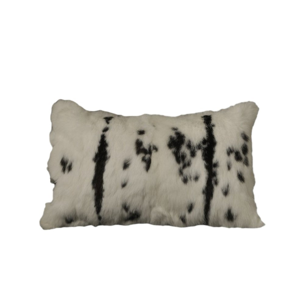 Set of Two 12" X 20" Black and White Throw Pillows