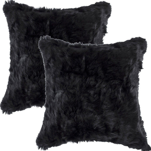 Set of Two 18" Black Throw Pillows