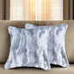 Set Of Two 18" Grey Rabbit Natural Fur Throw Pillows