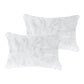 Set of Two 12" X 20" White Natural Fur Throw Pillows