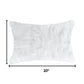 Set of Two 12" X 20" White Natural Fur Throw Pillows
