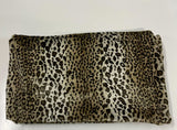50" X 60" Black Brown And Beige Leopard Faux Fur Plush Throw Blanket