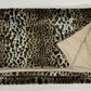 50" X 60" Black Brown And Beige Leopard Faux Fur Plush Throw Blanket