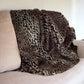 50" X 60" Black Brown And Beige Leopard Faux Fur Plush Throw Blanket