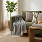 Dark Grey and White Dreamy Soft Herringbone Throw Blanket
