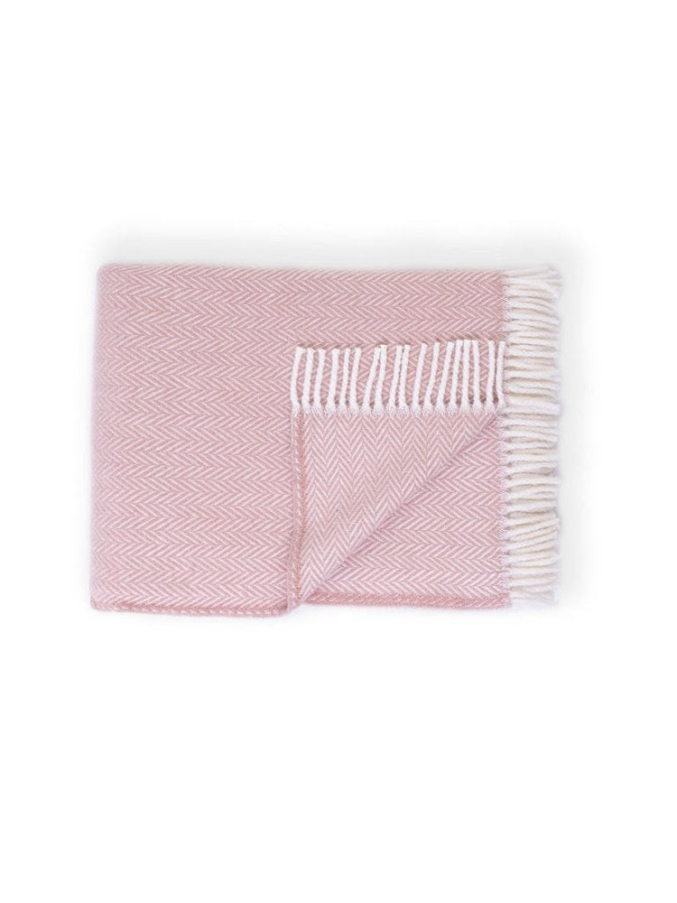 70" X 55" Brown And White Cotton Blend Woven Herringbone Plush Throw Blanket with Tassels