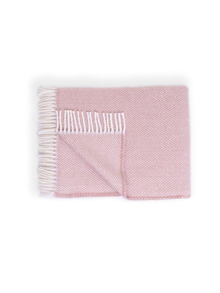 70" X 55" Brown And White Cotton Blend Woven Herringbone Plush Throw Blanket with Tassels