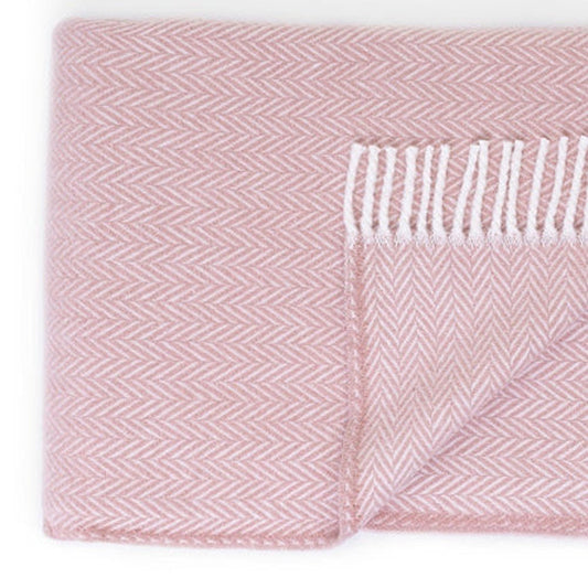 70" X 55" Gray And White Herringbone Cotton Blend Woven Throw Blanket with Tassels