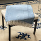 Aqua Blue and White Dreamy Soft Herringbone Throw Blanket