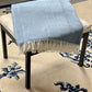 Aqua Blue and White Dreamy Soft Herringbone Throw Blanket