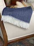 70" X 55" Copper And White Cotton Blend Woven Herringbone Plush Throw Blanket with Tassels