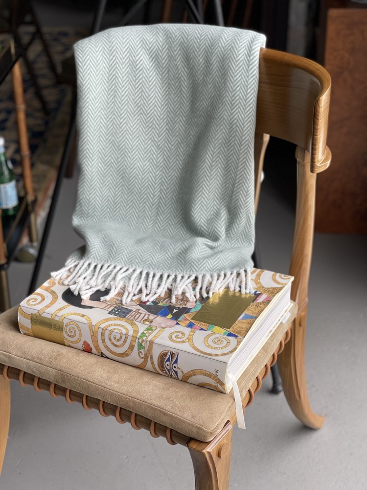 70" X 55" Pink And White Cotton Blend Woven Herringbone Plush Throw Blanket with Tassels