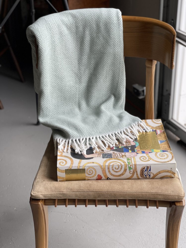 70" X 55" Pink And White Cotton Blend Woven Herringbone Plush Throw Blanket with Tassels