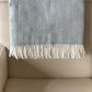 70" X 55" Pink And White Cotton Blend Woven Herringbone Plush Throw Blanket with Tassels