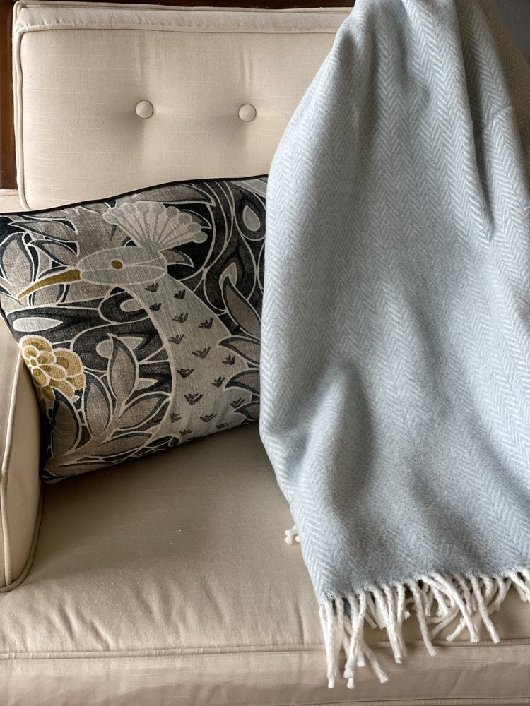 70" X 55" Pink And White Cotton Blend Woven Herringbone Plush Throw Blanket with Tassels