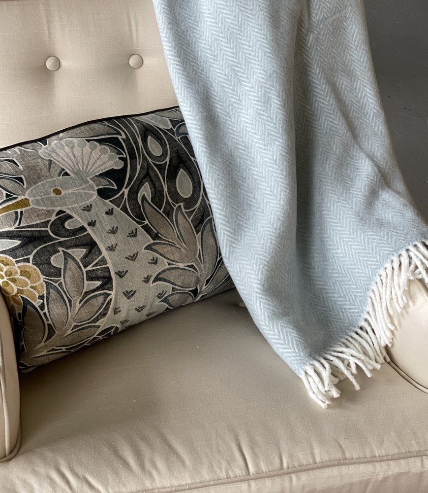 70" X 55" Pink And White Cotton Blend Woven Herringbone Plush Throw Blanket with Tassels