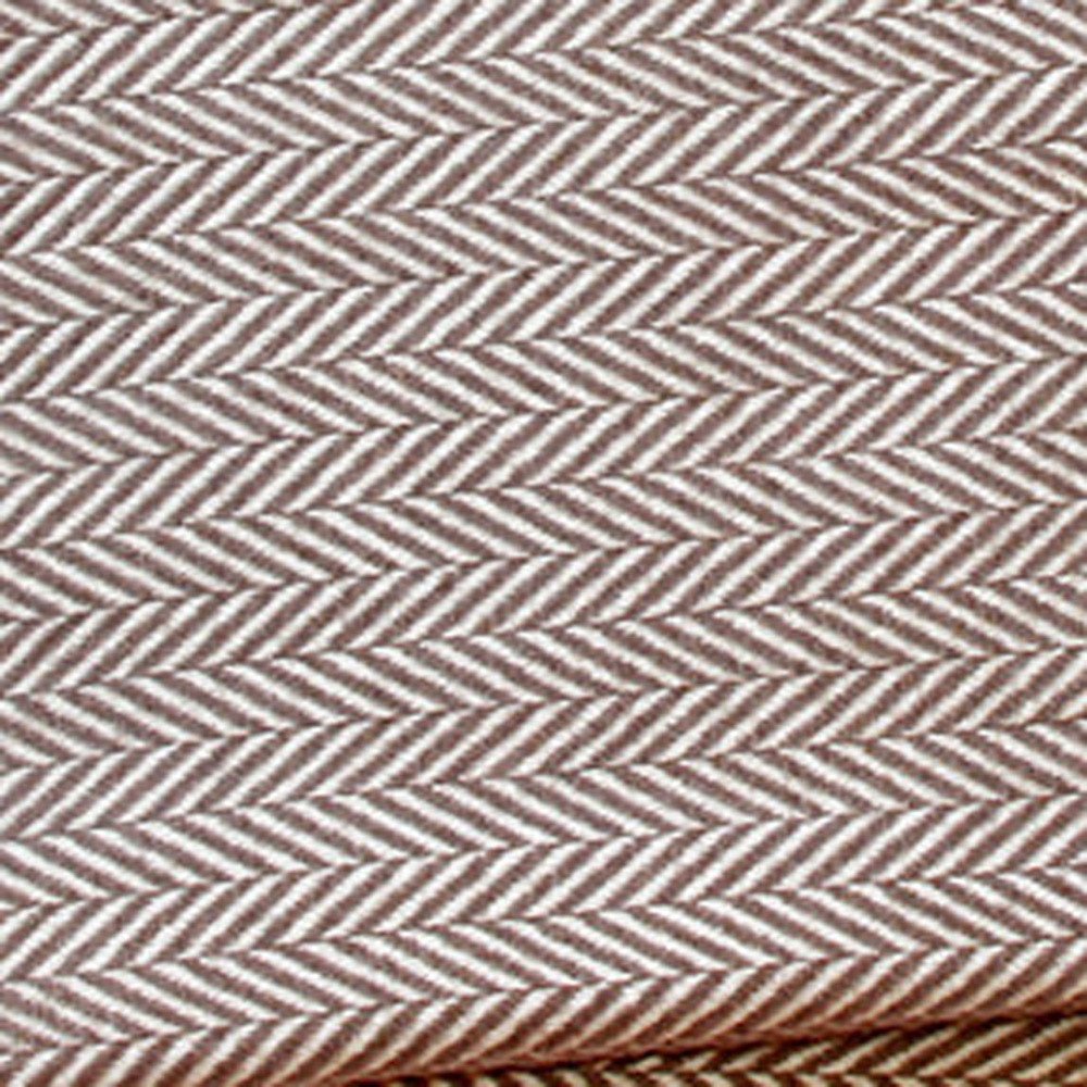 70" X 55" Pink And White Cotton Blend Woven Herringbone Plush Throw Blanket with Tassels