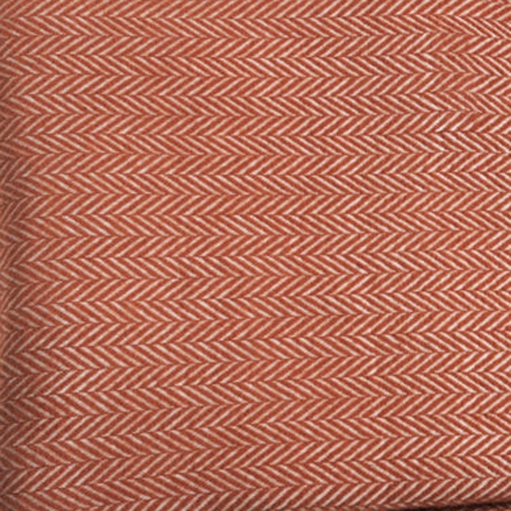 70" X 55" Pink And White Cotton Blend Woven Herringbone Plush Throw Blanket with Tassels