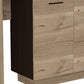Natural and Natural And Black 59" Kitchen Island With Storage