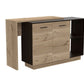 Natural and Natural And Black 59" Kitchen Island With Storage