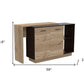 Natural and Natural And Black 59" Kitchen Island With Storage