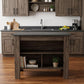 Dark Brown and Brown 41" Kitchen Island With Storage