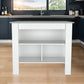 White and Gray 41" Kitchen Island With Storage