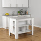White and Gray 41" Kitchen Island With Storage