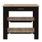 Black and Natural 40" Kitchen Island With Storage