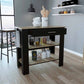 Black and Natural 40" Kitchen Island With Storage