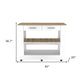 White and Brown 40" Rolling Kitchen Cart With Storage