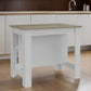 White and Brown 41" Kitchen Island With Storage